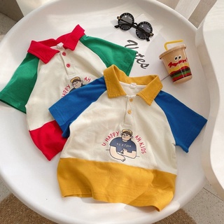 [Babycat] พร้อมส่ง ลดกระหน่ํา เสื้อยืดโปโล แขนสั้น สีตัดกัน แฟชั่นฤดูร้อน สไตล์เกาหลี ญี่ปุ่น สําหรับเด็กผู้ชาย ผู้หญิง