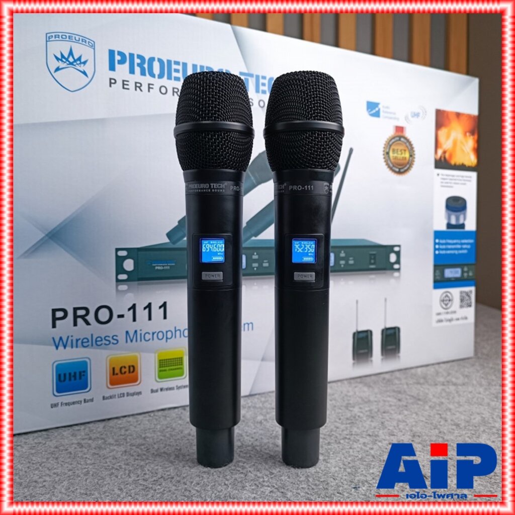 ฟรีค่าส่ง-proeurotech-pro111-ไมค์ลอยมือถือคู่uhf-ไม่มีกระเป๋า-ไมค์ลอยคู่-ไมค์คาราโอเกะ-pro-eurotech-pro-111-แถม-อุปกร