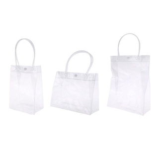 กระเป๋าถือกระเป๋า Tote Pvc ใสพร้อมที่จับสําหรับงานแต่งงานปาร์ตี้