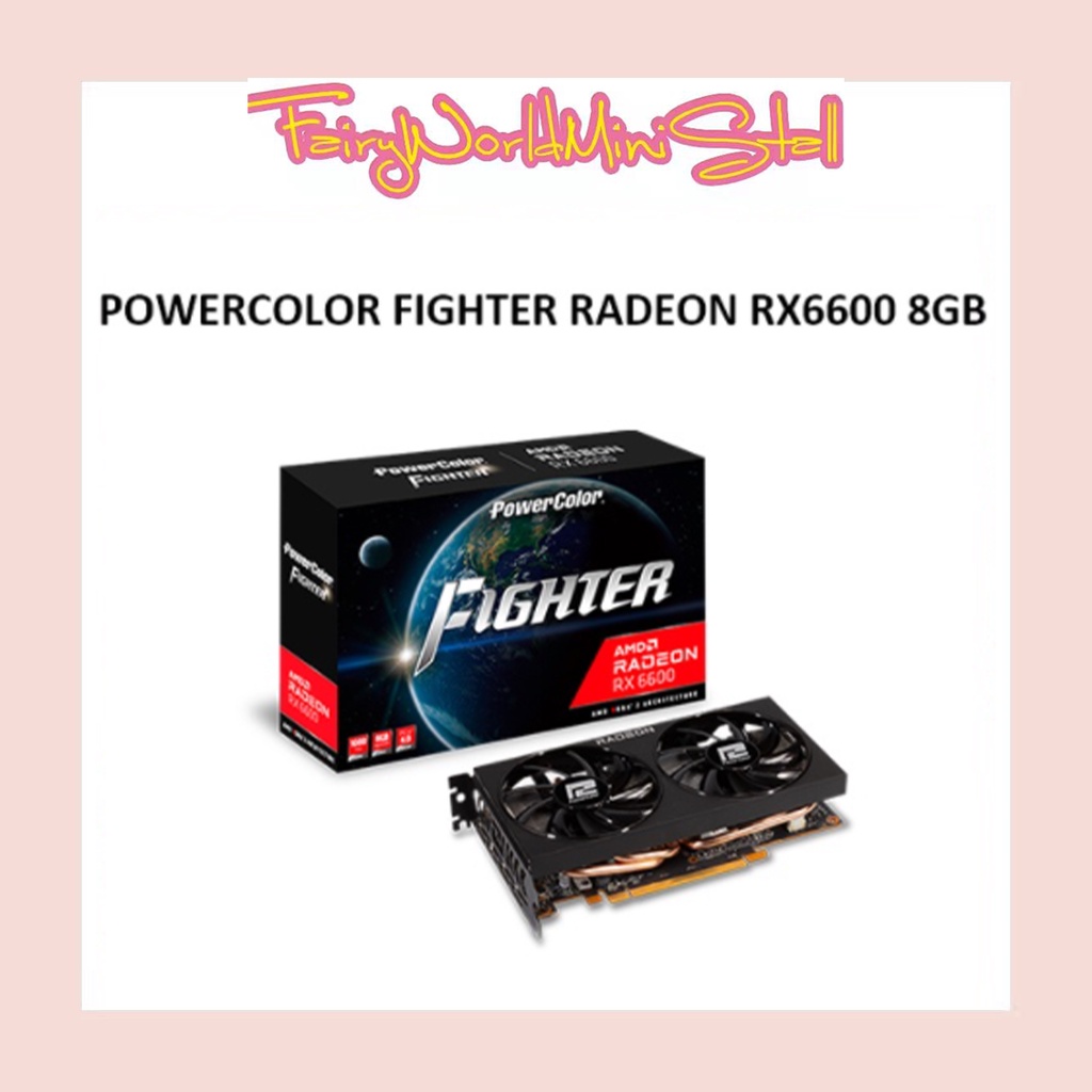 (ใช้แล้ว) เครื่องต่อสู้ POWERCOLOR RX6600 8GB GDDR6 การ์ดกราฟิก ...