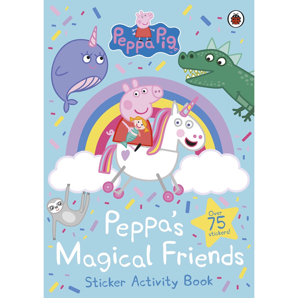 พร้อมส่ง-หนังสือสติ๊กเกอร์-ลิขสิทธิ์แท้-peppa-pig-peppas-magical-friends-sticker-paperback