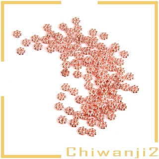 CHARMS ( Chiwanji 2 ) ลูกปัดลายดอกไม้เดซี่สีทอง / เงิน Diy 4 / 5 / 6 / 8 มม . 100 ชิ้น