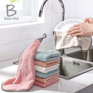 ผ้าเช็ดมือ ผ้าเช็ดจาน ผ้าเช็ดโต๊ะ ผ้าทำความสะอาด ผ้าเช็ดมือแบบแขวน มี 4 สีให้เลือก Kitchen Towels