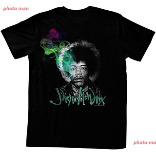 photo man ผู้ชายและผู้หญิง Jimi Hendrix 1960s Singer Colorful Smoke Up Portrait Black Adult T-Shirt discount