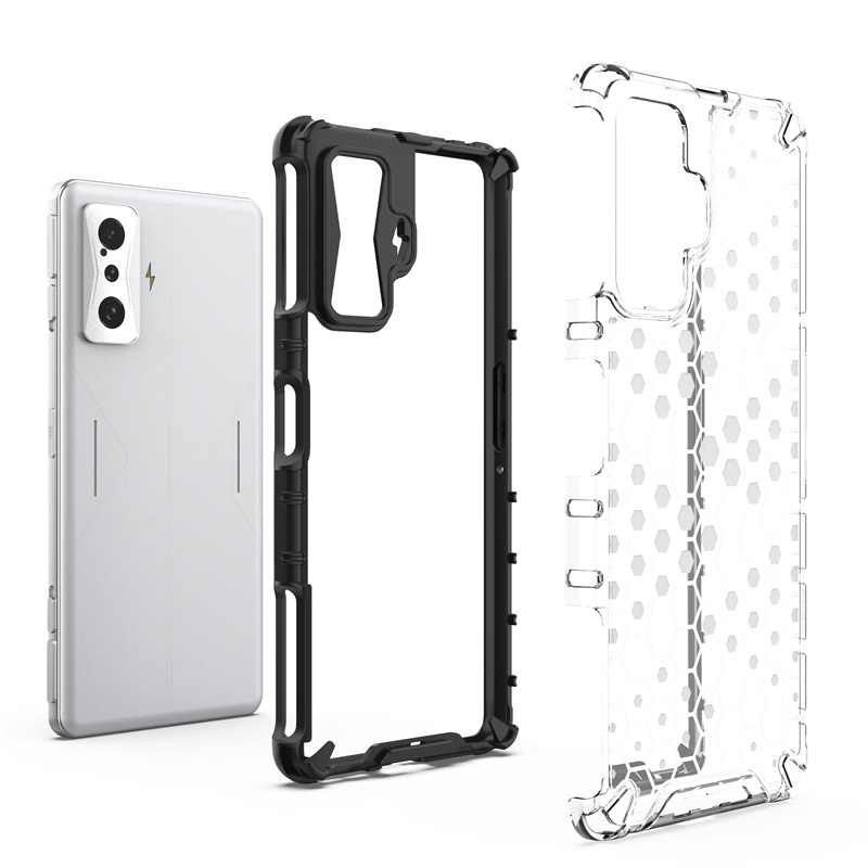 เคสสำหรับ-xiaomi-poco-f4-gt-case-พลาสติกแบบแข็ง-shockproof-honeycomb-clear-phone-casing-poco-f4-gt-back-cover