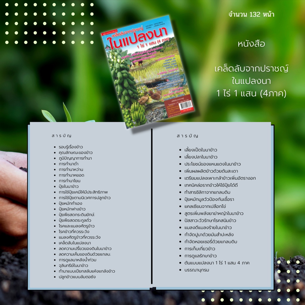 หนังสือ-เคล็ดลับจากปราชญ์-ในแปลงนา-1ไร่-1แสน-4ภาค-การทำนาดำ-การทำนาหว่าน-การทำนาหยอด-การทำนาโยน