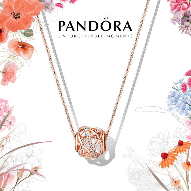 ภาพหน้าปกสินค้าPandora แท้ สร้อย Pandora Pandora necklace Hollow Galaxy แพนโดร่า 100% ของขวัญสำหรับคนพิเศษ สปอตสินค้า