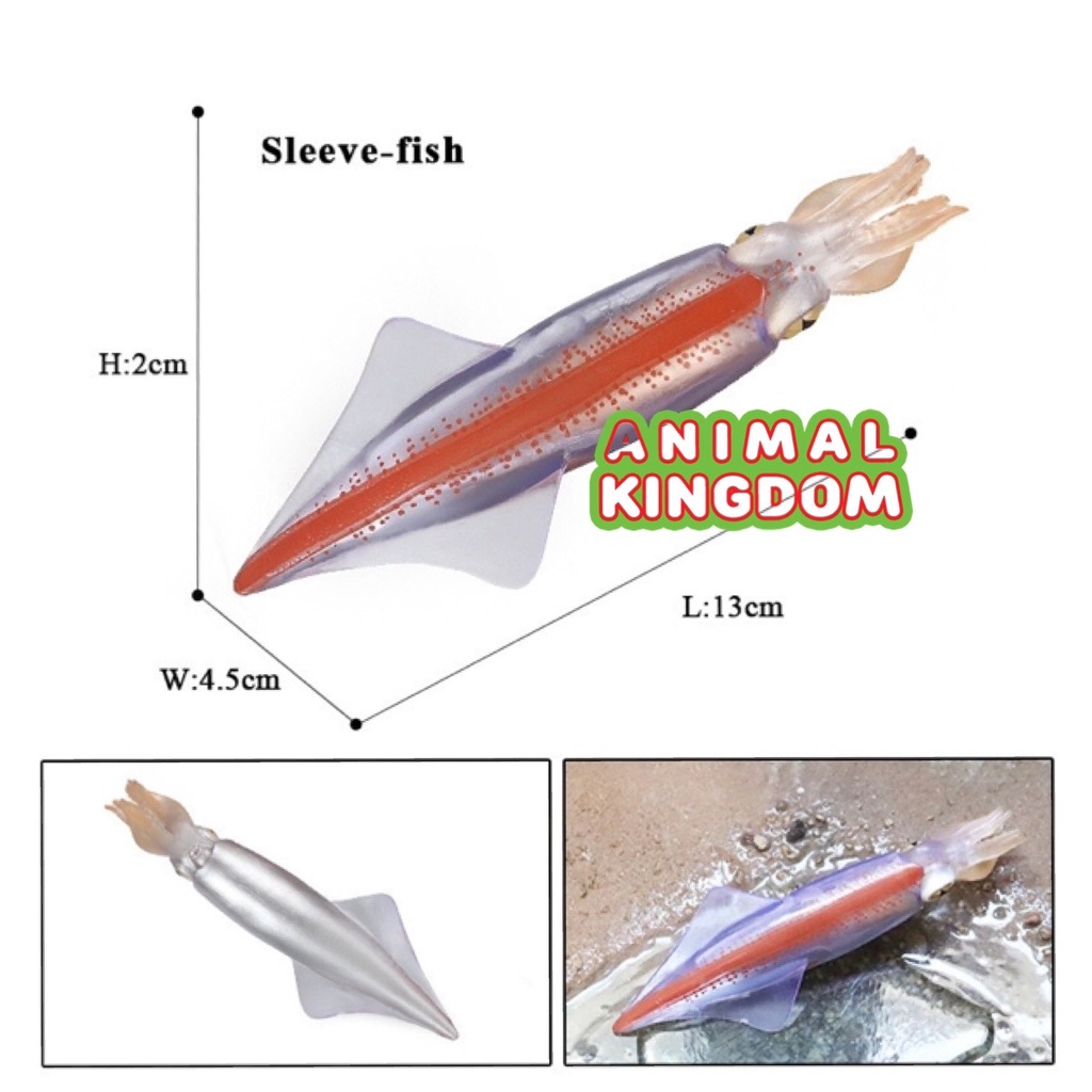 animal-kingdom-โมเดลสัตว์-ปลาหมึก-ขาวจุดแดง-ขนาด-13-00-cm-จากสงขลา