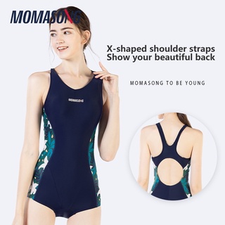 Momasomg ชุดว่ายน้ําวันพีช เปิดหลัง กระชับสัดส่วน สําหรับผู้หญิง ชุดว่ายน้ำสำหรับผู้หญิง