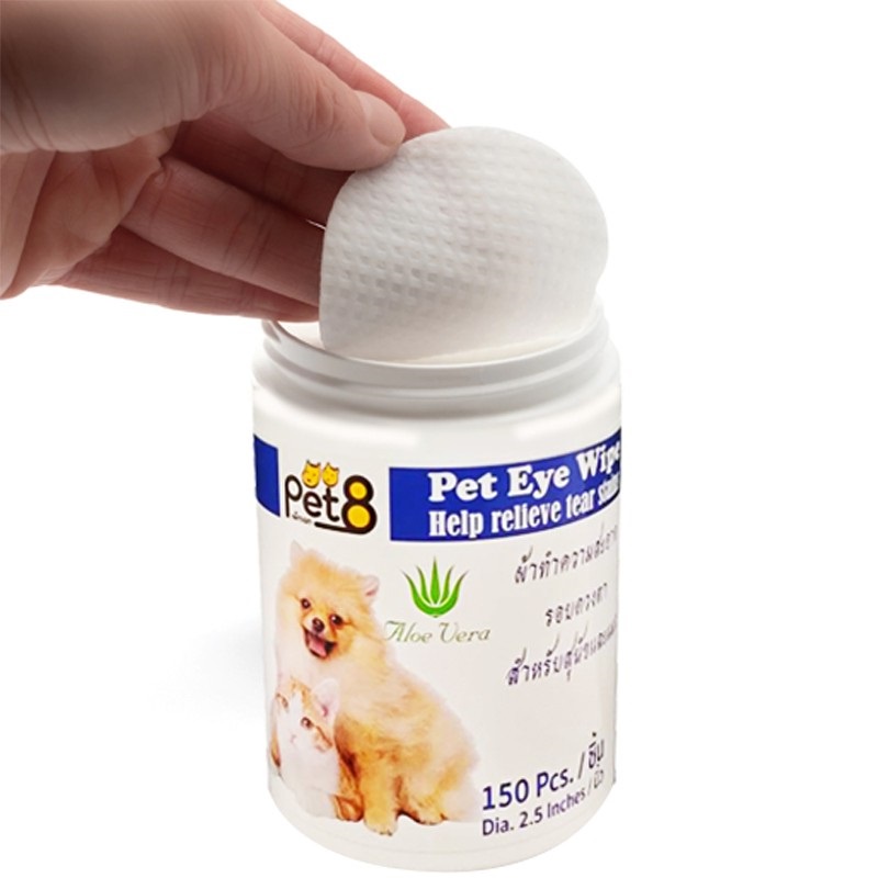 pet-8-แผ่นทำความสะอาดรอบดวงตา-สำหรับสุนัขและแมว-150-ชิ้น