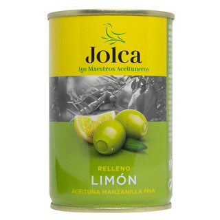 JOLCA GREEN MANZANILA STUFFED WITH LEMON 300 g. มะกอกเขียวไร้เมล็ดยัดไส้มะนาว [JO03]