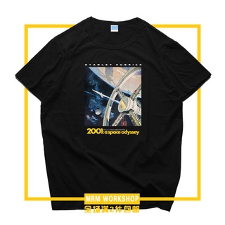 เสื้อยืดโอเวอร์ไซส์Kubrick 2001 Space Odyssey ร่วม Retro Sci-Fi พัดลม Blackstone ภาพยนตร์อุปกรณ์ต่อพ่วงเสื้อยืดแขนสั้น C