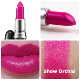 Beauty-Siam แท้ทั้งร้าน !! ลิปสติกแมคชมพูขนาดมินิ MAC LIPSTICK 1.8 G. สี SHOW ORCHID  # NO BOX แยกออกมาจากเซ็ต