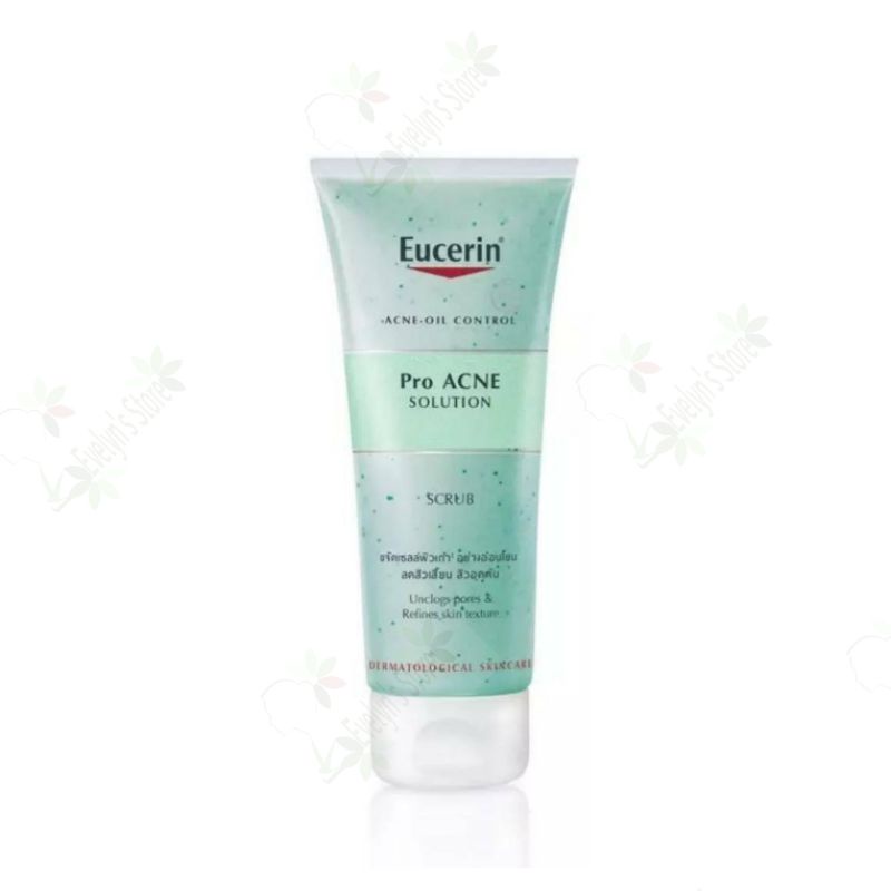 สครับสิว-ยูเซอริน-eucerin-proacne-solution-scrub-100ml-ขจัดสิวเสี้ยน-สิวอุดตัน-เซลล์ผิวเก่า