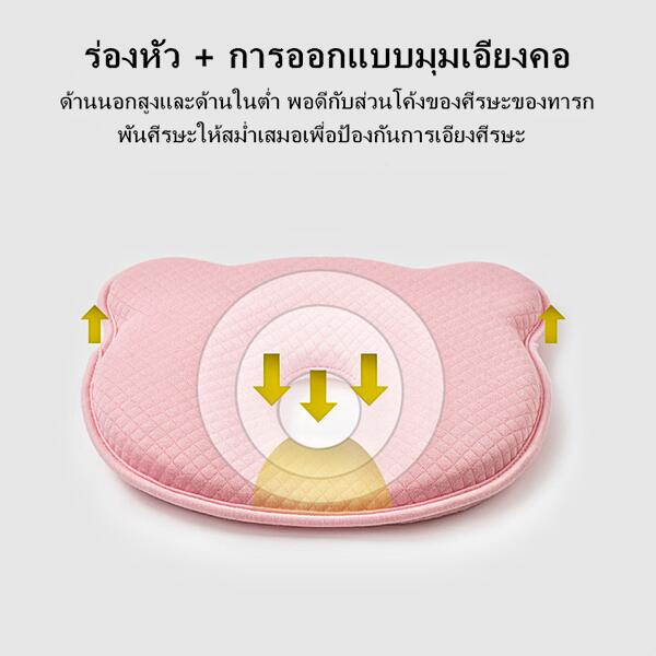 หมอนเด็กทารก-baby-pillow-หมอนหัวทุย-หมอนหลุมหมี-หมอนหลุม-หมอนกันหัวแบน-สำหรับทารกแรกเกิด