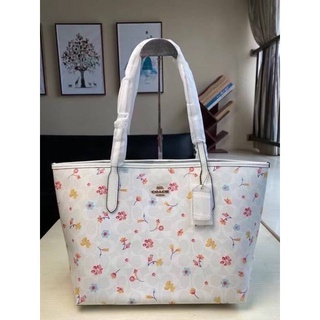 COACH C8614 CITY TOTE IN SIGNATURE CANVAS WITH MYSTICAL FLORAL PRINT