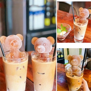 ถาดแม่พิมพ์ซิลิโคน รูปหมี 3D ใช้ซ้ําได้ สําหรับทําไอศกรีม ช็อคโกแลต ชานม ค็อกเทล