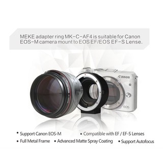 ภาพขนาดย่อของภาพหน้าปกสินค้าตัวแปลงเลนส์ EOS to EOS M Meike Auto Focus Adapter EF EF-S to EF-M for Canon EOS M50 M10 M5 M6 M100 M3 Camera จากร้าน dvzoneshop บน Shopee ภาพที่ 1