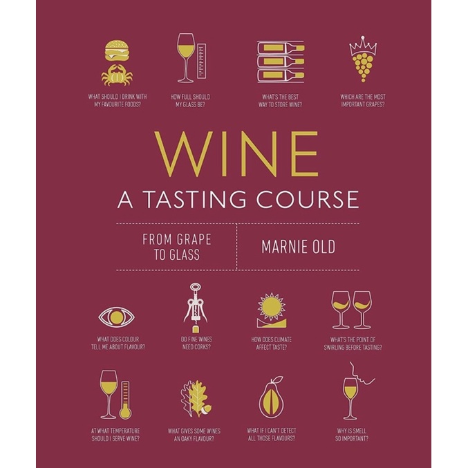 หนังสือภาษาอังกฤษ-wine-a-tasting-course-by-marnie-old