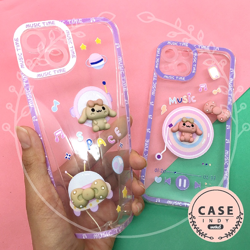 พร้อมส่งเคส-7-8-11-13-เคสมือถือนิ่มใสกันกล้อง-ซิลิโคน-tpu-ติดการ์ตูนกระต่ายนูน