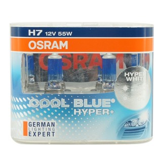 OSRAM หลอดไฟหน้า H7 12V55W รุ่น COOL BLUE HYPER+ (แพ็คคู่)