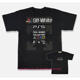 เสื้อยืดโอเวอร์ไซส์เสื้อยืด offwhite x ps5 nov 2020 collection เปสเตชั่น5S-3XL