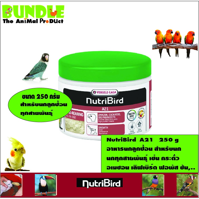 nutribird-a21-250-g-อาหารนกลูกป้อน-สำหรับนก-นกทุกสายพันธุ์-เช่น-กระตั้ว-อเมซอน-เลิฟเบิร์ด-ฟอพัส-ซัน