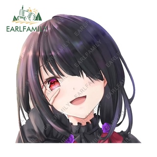 Earlfamily สติกเกอร์ไวนิล ลายอนิเมะ Tokisaki Kurumi ขนาด 13 ซม. x 12.8 ซม. สําหรับติดตกแต่งรถยนต์ หมวกกันน็อค รถจักรยานยนต์ หน้าต่าง