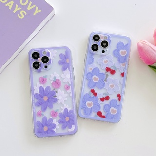 เคสโทรศัพท์มือถือ TPU แบบนิ่ม ลายดอกไม้ สําหรับ iPhone 11 Pro Max Case 12 13 Pro Max Mini 7 Plus 8 Plus 6S 6 Plus X XR XS Max