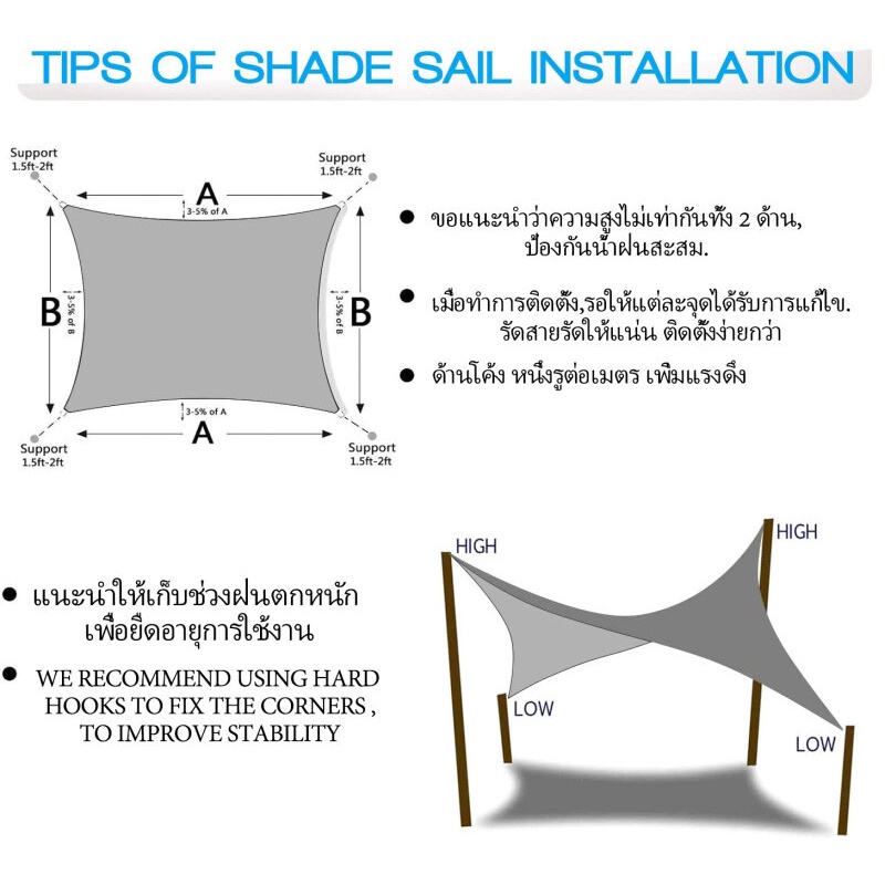 ภาพสินค้าขนาด 2x4mส้มกันสาดบ้าน 8 เข็ม สแลนกันแดด ผ้ากรองแสง ผ้าใบกลางแจ้ง คุณภาพสูง ผ้าสแลนกันแดด กันยูวี กรอง 90% บังแดด จากร้าน 8hwp05paz7 บน Shopee ภาพที่ 6