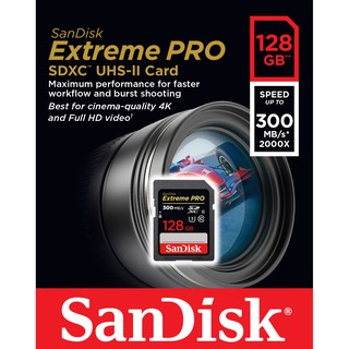 ภาพหน้าปกสินค้าSanDisk Extreme PRO up to 300MB/s UHS-II Class 10 U3 SDXC Memory Card (SDSDXPK-128G) - [128GB] ที่เกี่ยวข้อง