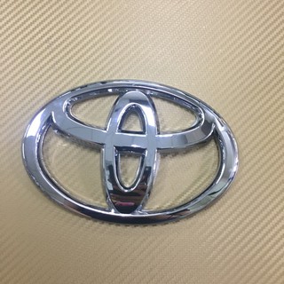 โลโก้ * TOYOTA ขนาด 11x16cm หลังกาว สีเงินชุบโครเมี่ยม