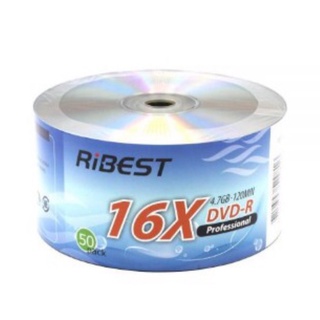 DVD-R Ribest 4.7GB 16X บรรจุ​ 50​ แผ่น.(แผ่นดีวีดีบันทึกข้อมูล​ )
