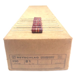 Resistor ตัวต้านทาน BEYSCHLAG B1 1W ค่า 10,100,330,1K,1.8K,3.3K,68K โอห์ม (NOS เก่าเก็บ)