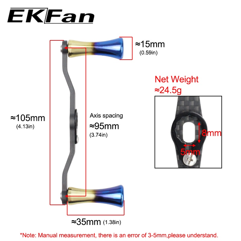 ekfan-อะไหล่รอกคันเบ็ดตกปลา-คาร์บอนไฟเบอร์-อลูมิเนียมอัลลอย-8-5-มม-ความยาวแขน-105-มม-diy