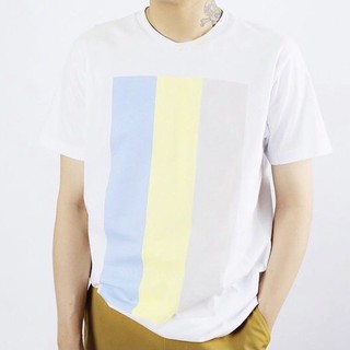 bank’s Pastel White T-Shirt Cotton USA เสื้อยืดพิมพ์ลาย เสื้อยืดคุณภาพดี