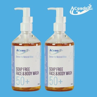 Value Set×2_ACesoFT (อาเซซอฟต์) ผลิตภัณฑ์อาบน้ำทำความสะอาดผิวหน้าและผิวกาย เหมาะสำหรับสภาพผิวของผู้มีอายุ 50 ปีขึ้นไป