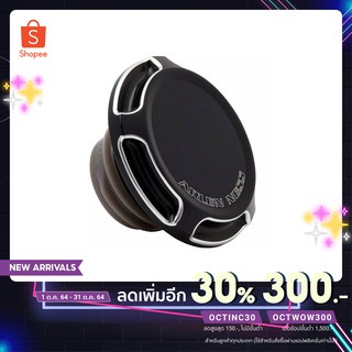 (พิมพ์ GVDR238 ลดอีก 80บาท)ฝาถังน้ำมัน Harley ลาย ALN Beveled สีดำ สำหรับ Sportster , Dyna , Softail , Touring