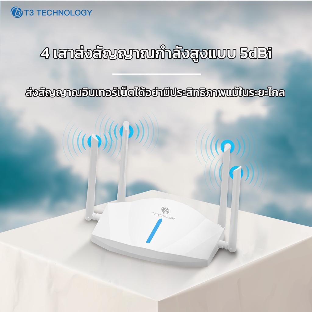 T3 AX1800 Wi-Fi 6 Router WR1 เราเตอร์รับสัญญาณ Wi-Fi 6 ตัวขยายสัญญาณ ...