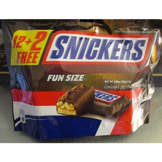 SNICKERS Fun Size Snickers, chocolate, peanut, caramel and nougat. 14pcs 280g.