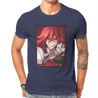 Tee - ใหม่ 2022 เสื้อยืด fahsion บุรุษสีดําบัตเลอร์ญี่ปุ่นมังงะ Grell Sutcliff Tshirt ฮาราจูกุพังก์