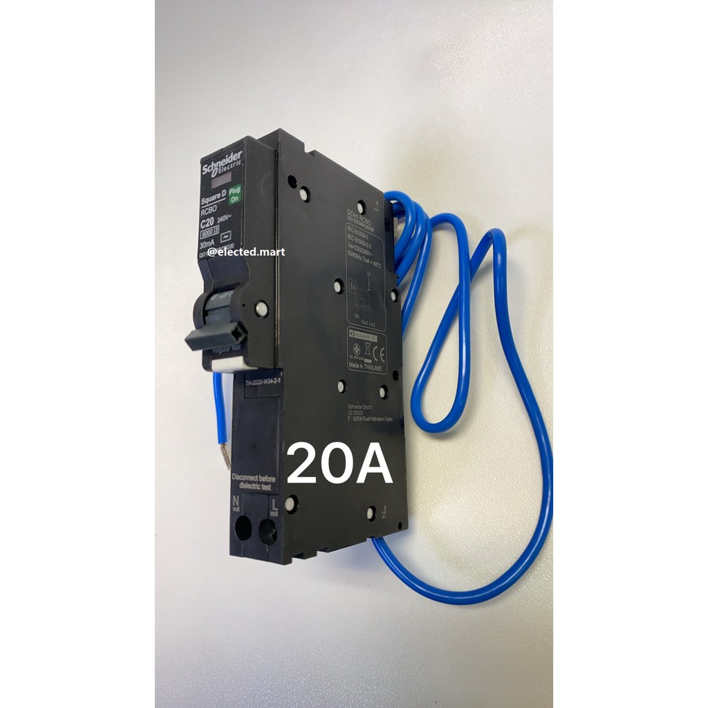 Schneider กันดูด ของแท้ 100% เบรคเกอร์กันดูด 1P 30mA RCBO 240V Plug on ...