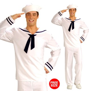 ราคาชุดกะลาสีขาว แขนยาว แต่งขลิบ+หมวก ชุดทหารเรือ