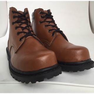 สินค้า รองเท้าหนังหัวเหล็กสีแทนหุ้มข้อSafety (size37-47) สป๊องแทน