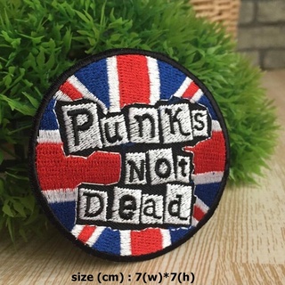 พังค์ punk not dead ตัวรีดติดเสื้อ อาร์มรีด อาร์มปัก ตกแต่งเสื้อผ้า หมวก กระเป๋า แจ๊คเก็ตยีนส์ Hipster Embroidered Ir...