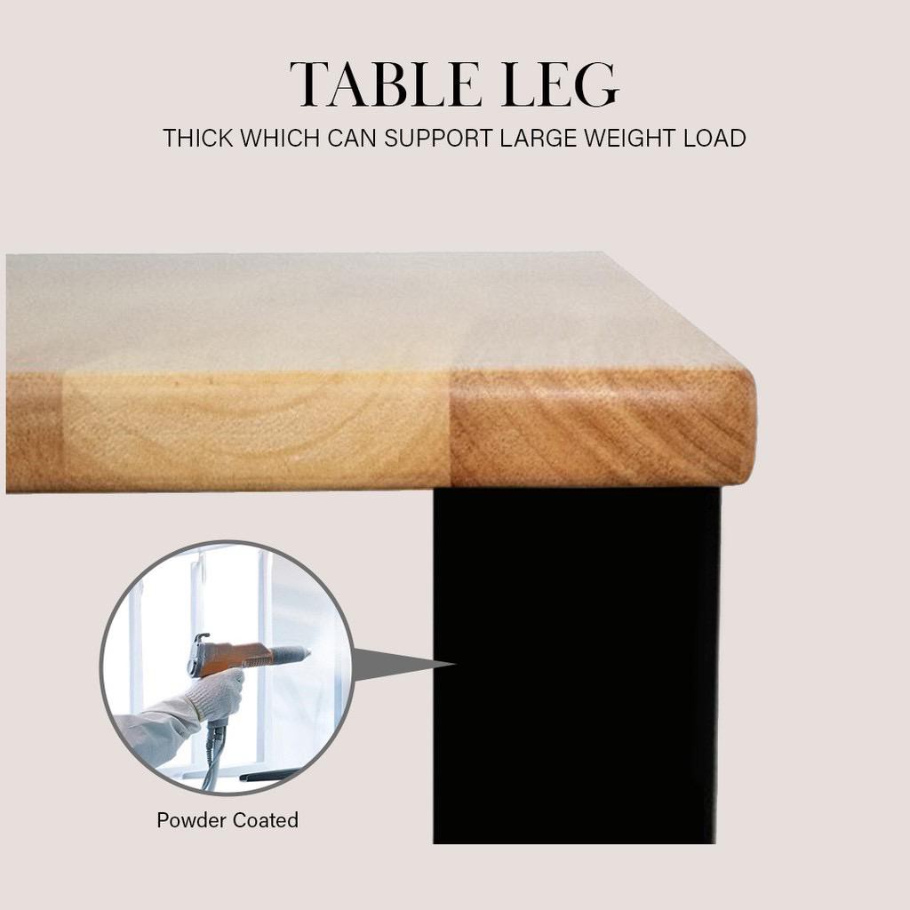 ภาพสินค้าพร้อมส่ง  CARLINO: โต๊ะ โต๊ะไม้ ไม้ยางพารา โต๊ะรับประทานอาหาร Nazis Sturdy Solid Wood Table จากร้าน furniturefarm2u บน Shopee ภาพที่ 2