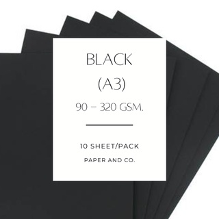 ภาพหน้าปกสินค้ากระดาษสีดำ (A3) (แพ็คละ 10 แผ่น) (90-320 gsm.) ที่เกี่ยวข้อง
