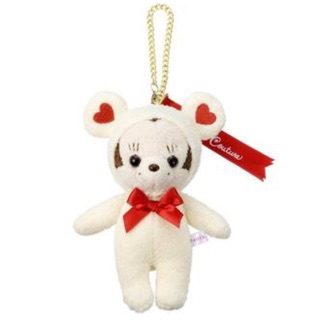 แท้ 100% จากญี่ปุ่น พวงกุญแจ ดิสนีย์ มินนี่ เมาส์ Disney Minnie Mouse Couture White Plush Doll Ball Chain