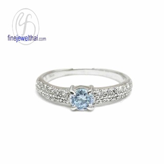 Finejewelthai-แหวนโทพาซ-โทพาซ-แหวนเพชรCZ-แหวนเงินแท้-พลอยประจำเดือนเกิด-Topaz-Silver-Ring-Birthstone-R1261tp