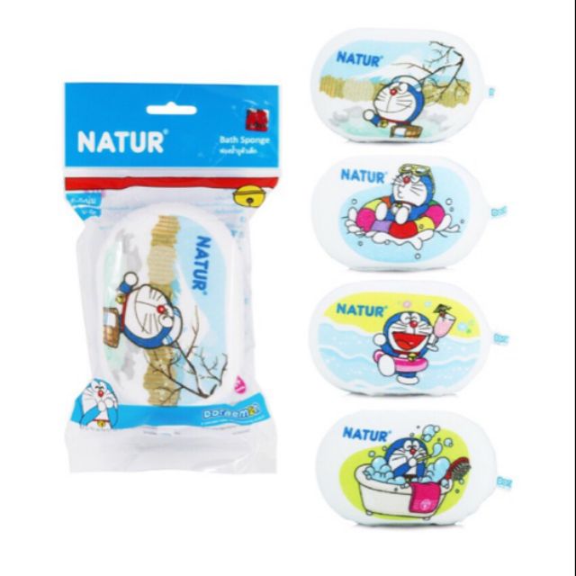 natur-ฟองน้ำขนหนูสำหรับอาบน้ำ-ลายโดเรมอน